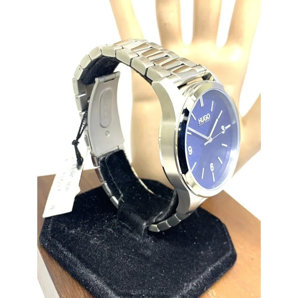 Hugo Boss Men's Watch 1530015 Quartz Blue Dial Silver Stainless Steel 44mm